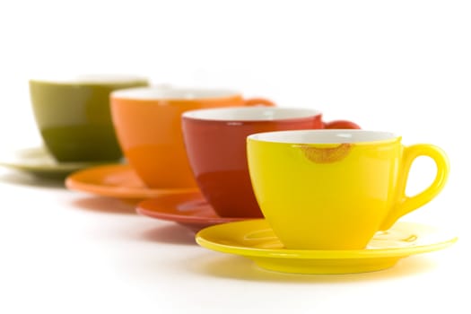 Line of color cups
