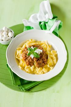 Pasta with Tomato meat sauce
