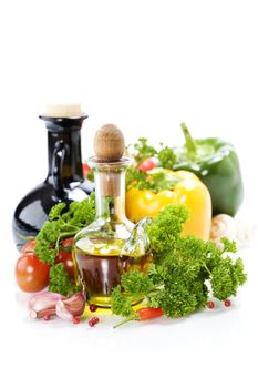 vegetables still life with olive oil