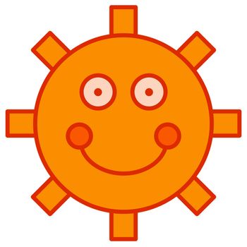 Illustration of a simplistic cartoon sun