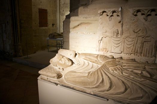 stone tomb indoor Lleida cathedral