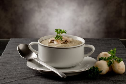 Mushroom Soup with parsley