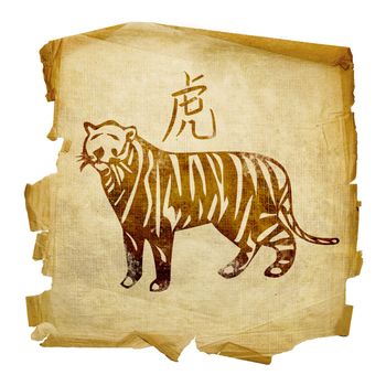 Tiger Zodiac icon, isolated on white background.