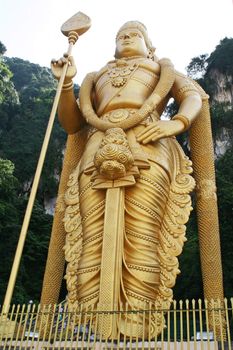 Giant statue of Lord Murugan at Batu Caves temple in Kuala Lumpur, Malaysia.