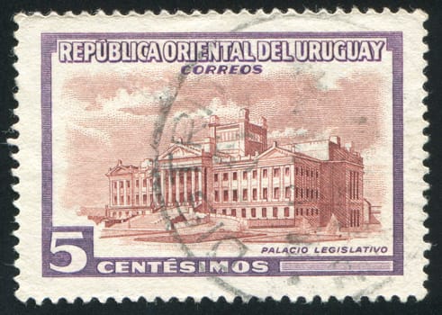 URUGUAY - CIRCA 1954: stamp printed by Uruguay, shows Legislature Building, circa 1954