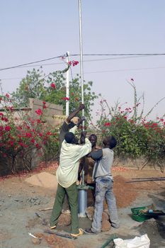 Assembly of a pump in Burkina Faso Faso