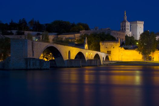 Avignon at night, Provence, France