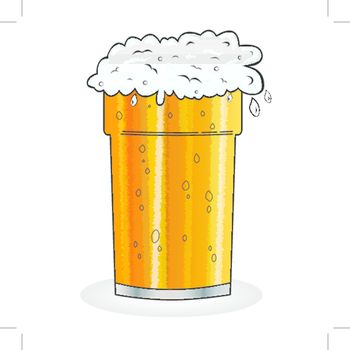 Pint of beer cartoon style