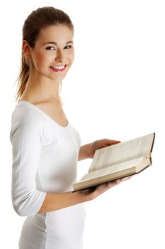 Beautiful female teen with a Book.