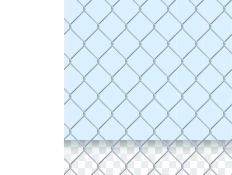 Iron wired fence as a seamless pattern with or without blue background