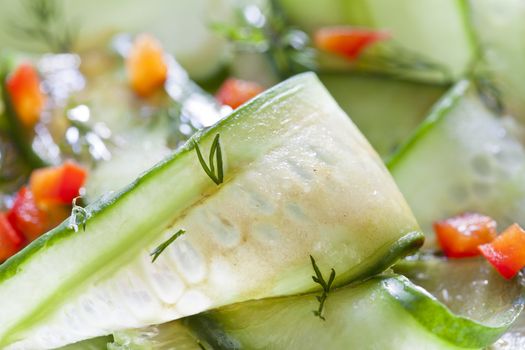 Cucumber and Pepper Salad Close Up
