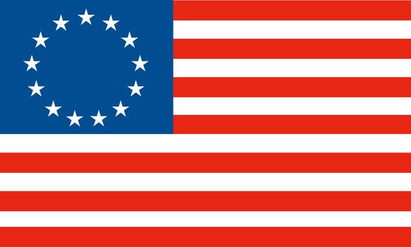 American Betsy Ross stars and stripes flag