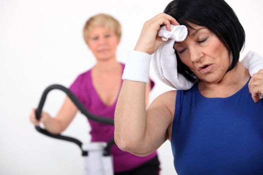Mature women at the gym