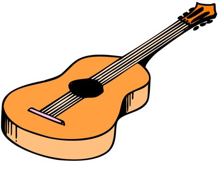 Guitar Over a White Background