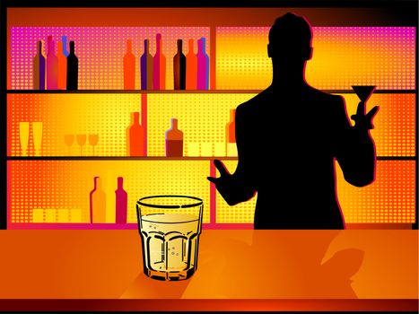 nightclub and barman