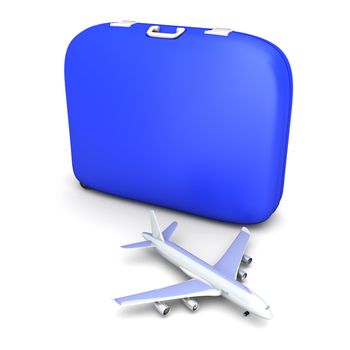 Air travelling. 3D rendered Illustration. isolated on white.