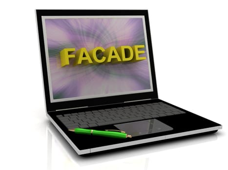 FACADE message on laptop screen