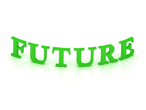 FUTURE sign with green word on isolated white background