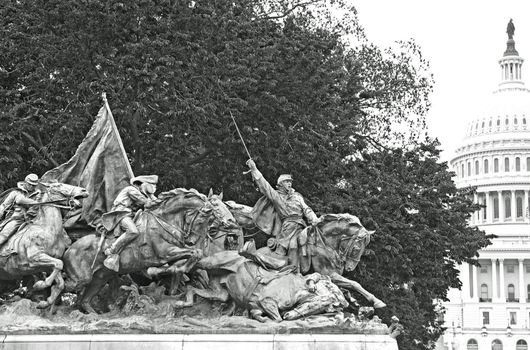 Civil War Memorial Statue at the U.S. Capitol Building in Washin