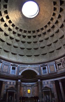 Pantheon Cupola Ceiling Hole  Rome Italy