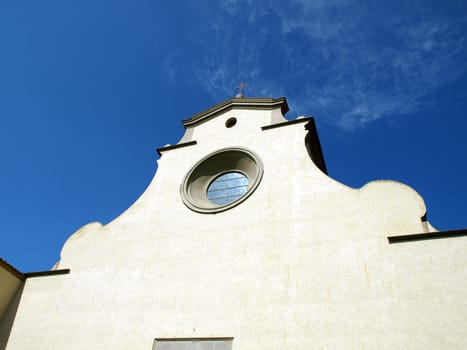 Florence - bright sunlight of beautiful shapes of the Santo Spirito facade