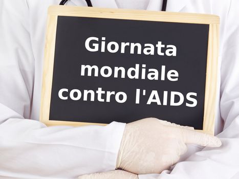 Blackboard : World AIDS Day : Italian language