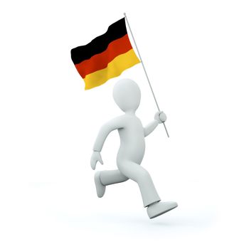 Holding a deutschland flag
