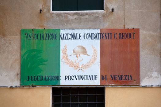 Italian flag of veterans