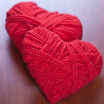 two red thread hearts 