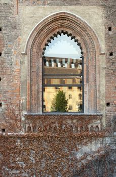 Window of Sforzesco castle, Milan