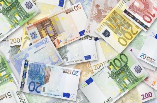 Lot of Euro banknotes