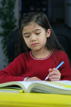 Child doing her homework