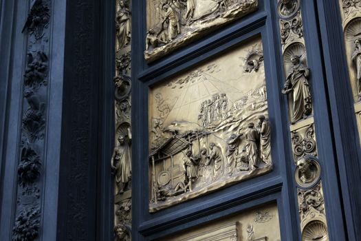 The Noah panel in the 'Gates of Paradise', doors of the Baptistry of the Florence cathedral (Duomo).  This is a replica of the original.
