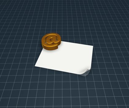 email symbol and blank paper sheet - 3d illustration