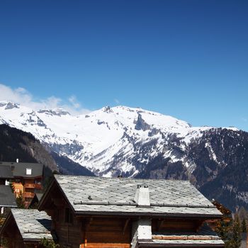 chalet in mountains