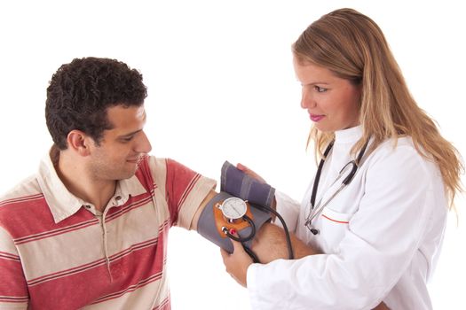 doctor measuring blood pressure