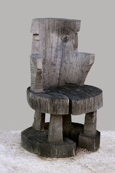 Anciennt rustic handcraft wooden chair