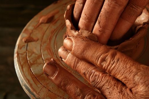 pottery craftmanship clay pottery hands work