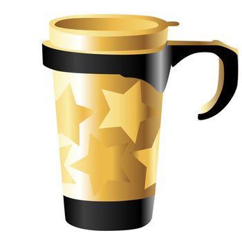 golden metal cup with stars