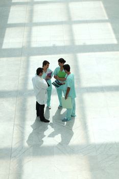 Medical team in an atrium