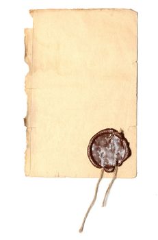 old paper with a wax seal 