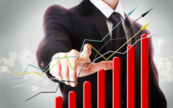 Businessman with Rising Graph