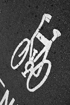 Bicycle sign on the floor