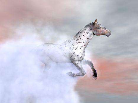 Surrealistic horse galloping