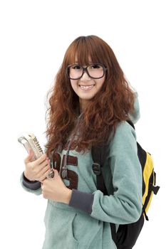 Young smiling student woman