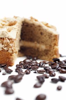 Coffee cake with fresh beans