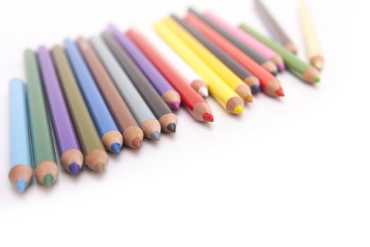 Coloured pencils with copyspace, shallow depth of field