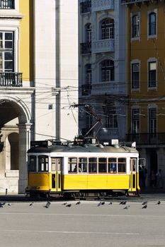 Typical yellow Tram