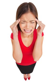 Migraine headache woman suffering
