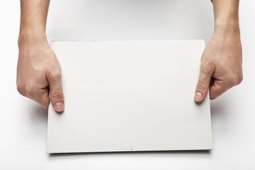 hands with paper isolated